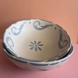 Ceramic Bowls - Anthro Style - set of 2